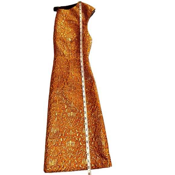ALICE + OLIVIA Beth Metallic Gold Open Back A-Line Cocktail Mobwife Dres… - Picture 11 of 11